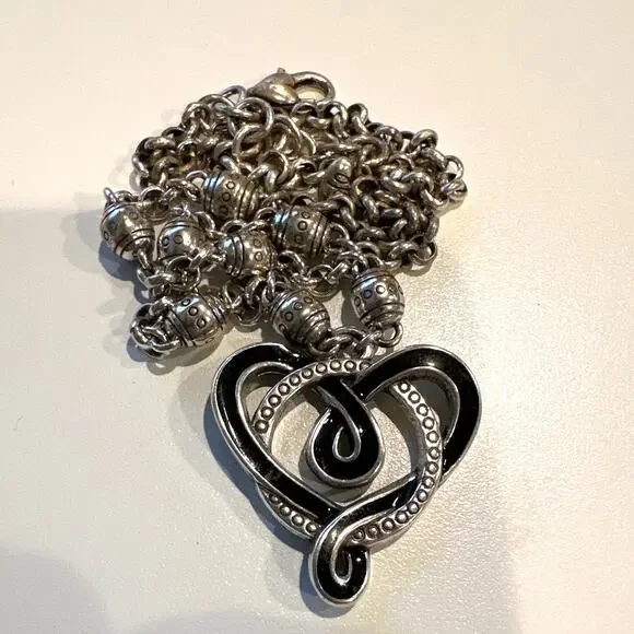Brighton Black Silver Celtic heart necklace - Picture 5 of 9